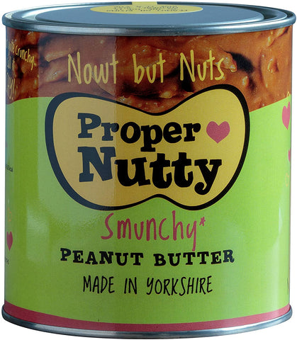 Proper Nutty,Nowt But Nuts Peanut Butter Tin 1kg (Pack of 2)