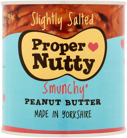 Proper Nutty,Slightly Salted Peanut Butter Tin 1kg (Pack of 2)