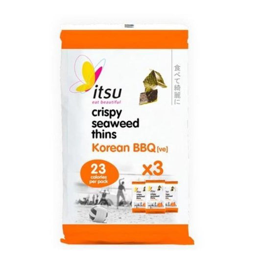 Itsu Crispy Seaweed Thins - Barbecue Multipack (5gx3) (Pack of 6)