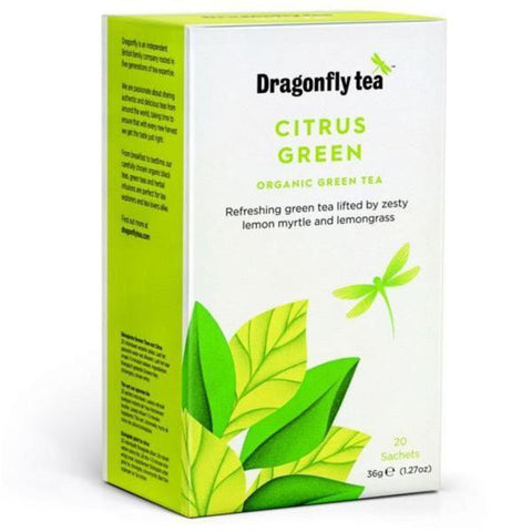 Dragonfly Organic Citrus Green Tea 20 Bags (Pack of 4)