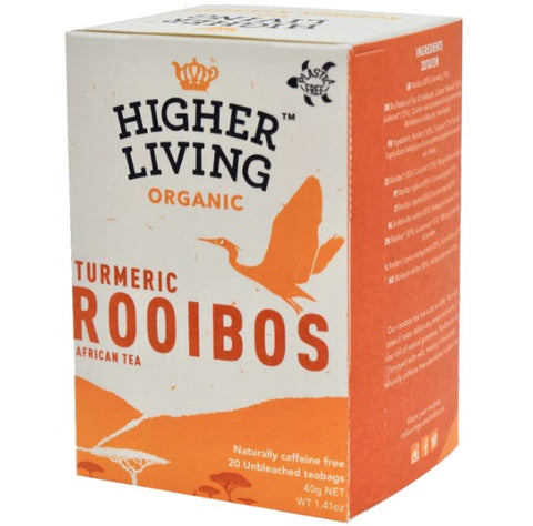 Higher Living Rooibos Turmeric Tea 20 Bags (Pack of 4)