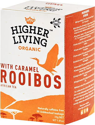 Higher Living Rooibos Caramel Tea 20 Bags (Pack of 4)