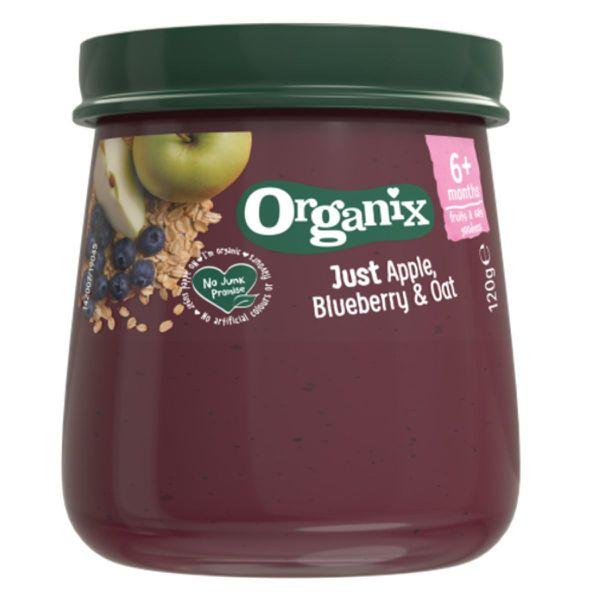 Organix Apple Blueberry & Oats Jars 6m+ 120g (Pack of 6)
