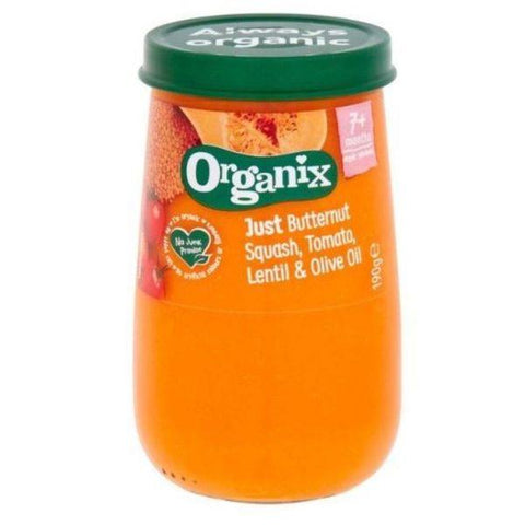 Organix Butternut Squash Tomato Lentil & Olive Oil Jars 6m+ 190g (Pack of 6)