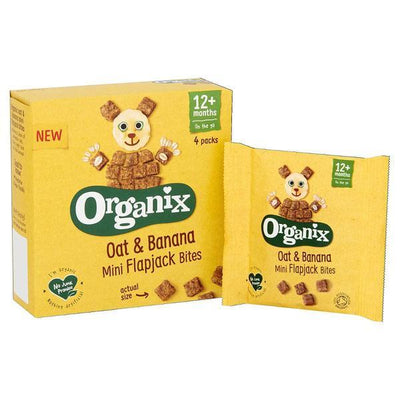 Organix Mini Flapjack Bites - Oat & Banana (20gx4) (Pack of 4)