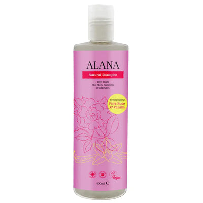 Alana Pink Rose & Vanilla Natural Shampoo 400ml (Pack of 6)