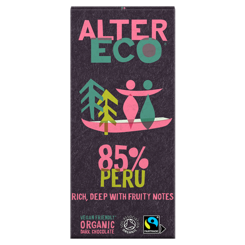 AlterEco Dark Chocolate 85% Peru 100g (Pack of 14)