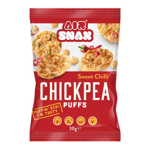Airsnax Vegan Sweet Chilli Puffed Chickpea Snack 30g (Pack of 12)