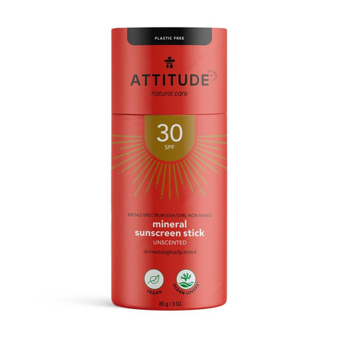Attitude Sunscreen Stick Unscented SPF30 85g (Pack of 6)
