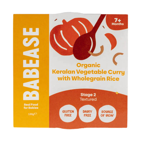 Babease Organic Keralan Vegetable Curry with Wholegrain Rice 130g (Pack of 6)