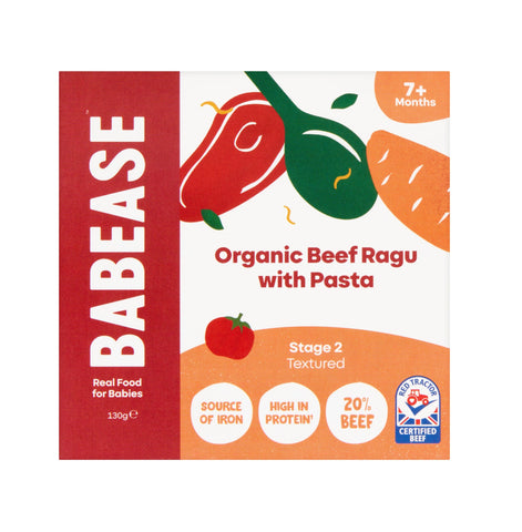 Babease Organic Beef Ragu with Wholegrain Pasta 130g (Pack of 6)