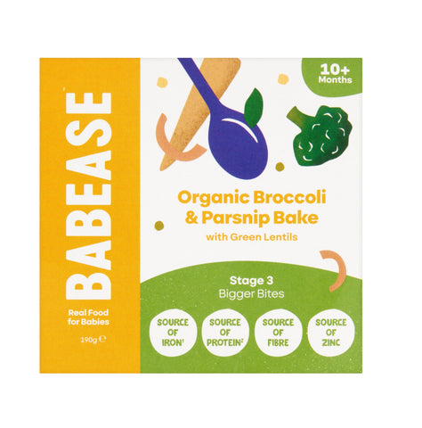 Babease Organic Broccoli and Parsnip Bake with Green Lentils 190g (Pack of 6)