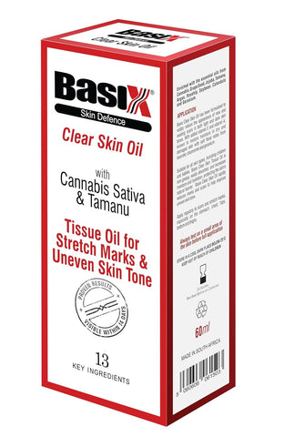 Basix Skin Defence Clear Skin Tissue Oil for Marks and Scars 60ml