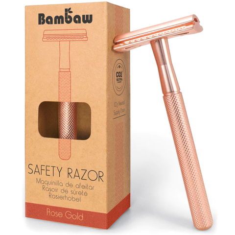 Bambaw Metal Safety Razor | Rose Gold 1 Each (Pack of 10)