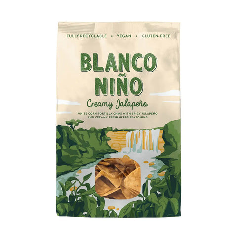 Blanco Nino Creamy Jalapeno Tortilla Chips 170g (Pack of 8)