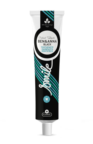 Ben & Anna Toothpaste Tube - Black (with fluoride) 75ml (Pack of 6)