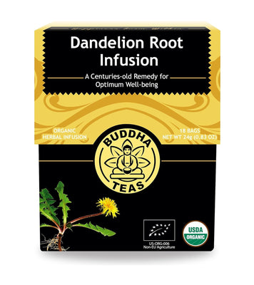 Buddha Teas Organic Dandelion Root Infusion 18 Tea Bags 24g (Pack of 6)