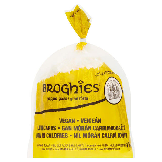 Broghies Fat Free Corn Crackers 75g (Pack of 12)