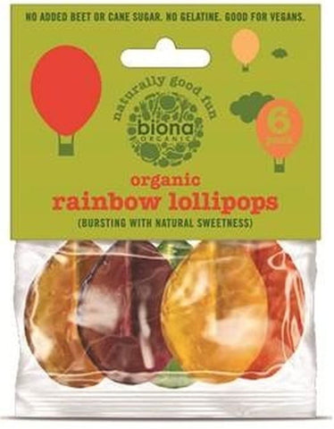 Biona Organic Fruit Lollies 6 Lollipops (Pack of 16)