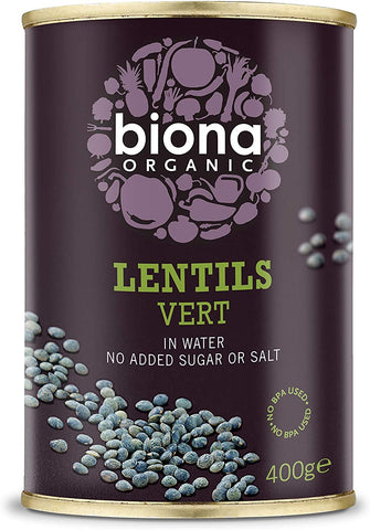 Biona Lentils Vert 400g (Pack of 6)