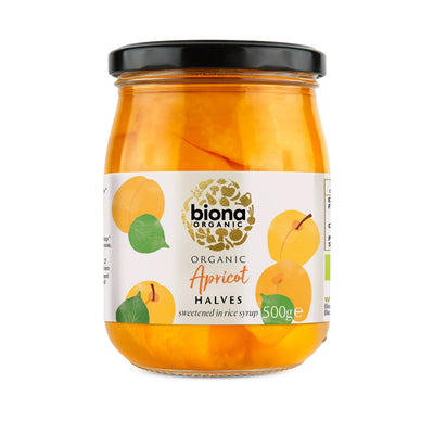Biona Organic Apricot Halves in Rice Syrup 500g (Pack of 6)
