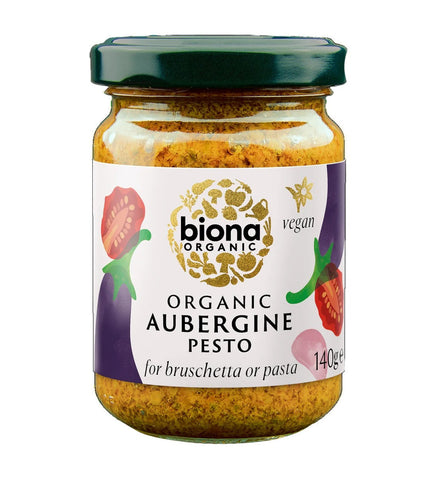 Biona Organic Aubergine Pesto 140g (Pack of 6)