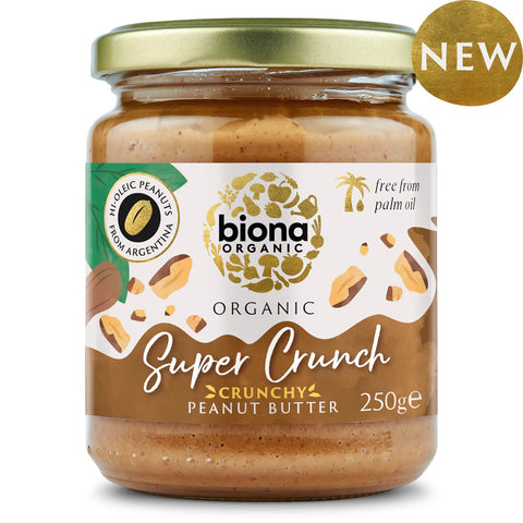 Biona Hi Oleic Super Crunch Peanut Butter Organic 250g (Pack of 6)