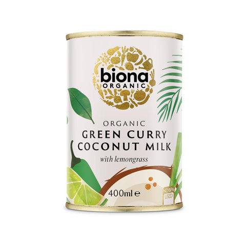 Biona Green Curry Coconut Milk Organic 400ml (Pack of 6)