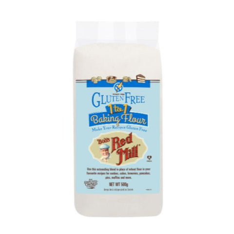 Bobs Red Mill Wheat Dairy & Gluten Free 1 to 1 Baking Flour 500g (Pack of 4)