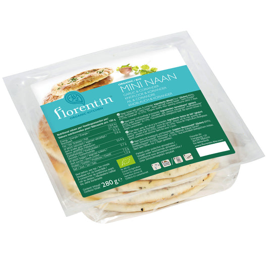 Florentin Mini Naan Pita Organic 280g (Pack of 12)
