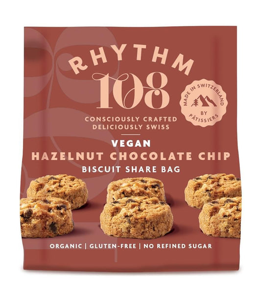 Rhythm 108 Hazelnut Chocolate Chip 135g (Pack of 8)
