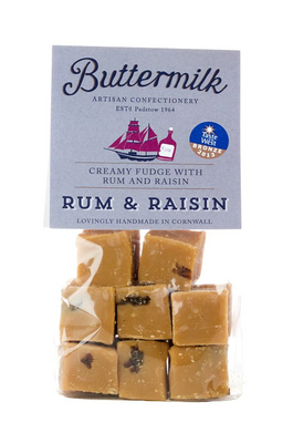 Buttermilk Smooth Rum and Raisin Fudge Grab Bag 175g (Pack of 16)