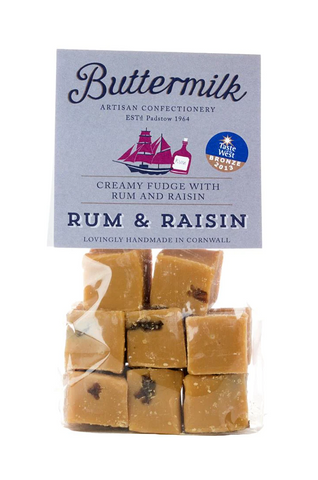 Buttermilk Smooth Rum and Raisin Fudge Grab Bag 175g (Pack of 16)