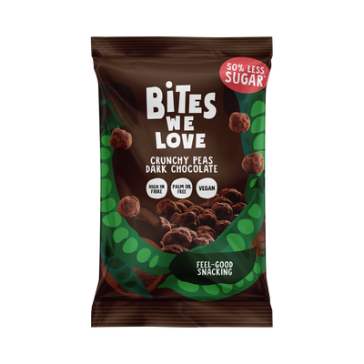BitesWeLove Crunchy Peas Dark Chocolate 30g (Pack of 12)