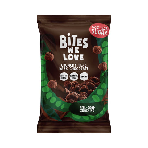 Bites We Love Crunchy Peas Dark Chocolate 30g (Pack of 12)