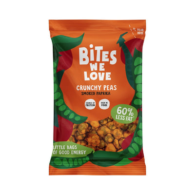Bites We Love Crunchy Peas Smoked Paprika 30g (Pack of 12)