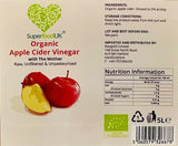 SuperfoodUK Organic Apple Cider Vinegar with Mother | Raw | Unfiltered 5L