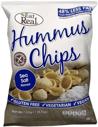 Eat Real Hummus Chips Sea Salt 135g (Pack of 10)