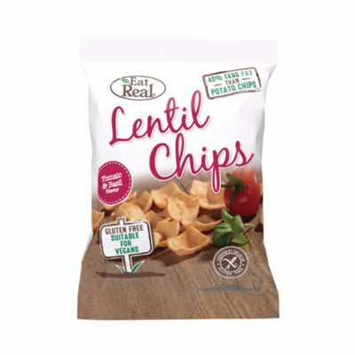 Eat Real Lentil Chip Tomato Basil 40g (Pack of 12)