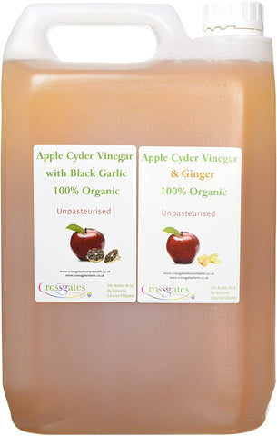 Crossgates Organic Apple Cider Vinegar with Black Garlic & Ginger 5 Litres