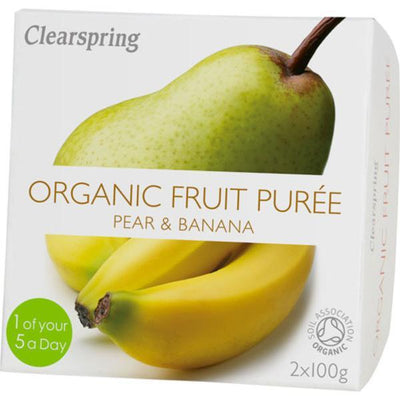 Clearspring Fruit Puree Pear/Banana 2x100g