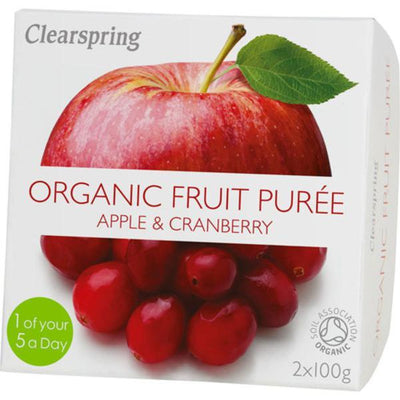 Clearspring Fruit Puree Apple/Cranberry 2x100g