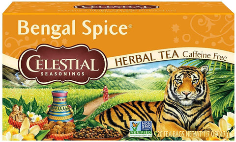 Celestial Seasonings Bengal Spice Caffeine Free Herbal Tea 20 Tea Bags