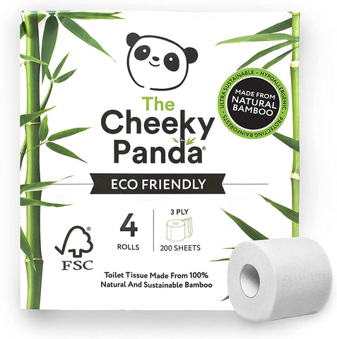 Cheeky Panda 100% Bamboo Toilet Tissue 4 Pack