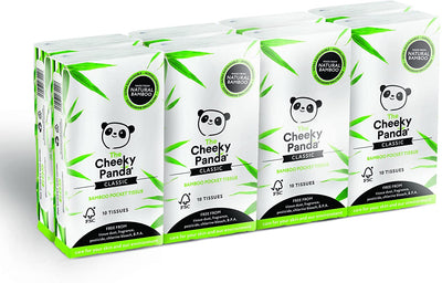 Cheeky Panda Plastic-Free Bamboo Pocket Tissues 10s (Pack of 8)