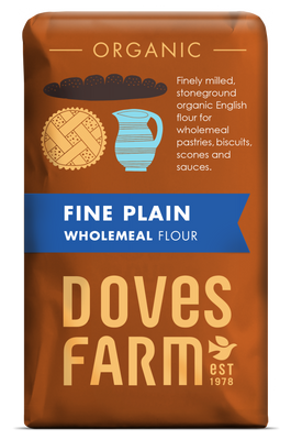 Doves Farm Plain English Wholemeal Flour 1kg (pack of 5)