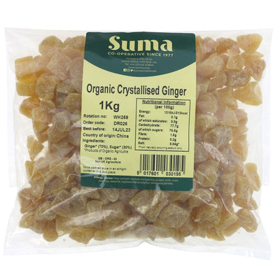 Suma Bagged Down Organic Crystallised Ginger 1kg