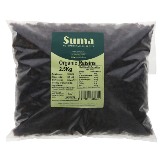 Suma Bagged Down Organic Raisins 2.5kg