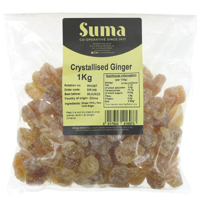 Suma Bagged Down Crystallised Ginger 1kg