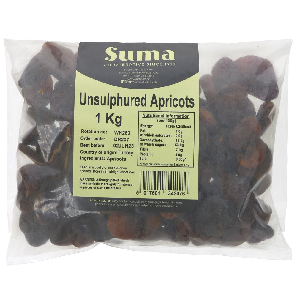 Suma Bagged Down Unsulphured Apricots 1kg